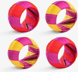 Anna + Nina Striped Corded Napkin Rings set of Four