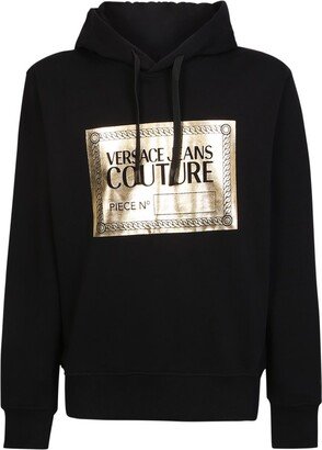 Logo-Printed Drop Shoulder Drawstring Hoodie