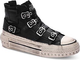 Women's Rainbow Buckled High Top Sneakers