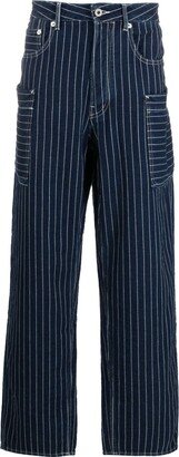 Blue Pinstripe Cargo Jeans