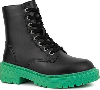 Women's Kaedy Combat Boots - Black, Green