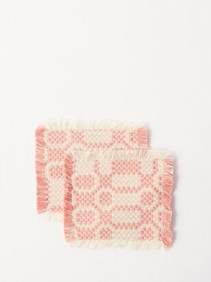 Set Of Two Lecce Cotton-jacquard Coasters