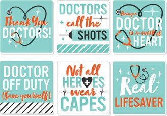 Big Dot Of Happiness Thank You Doctors - Funny Doctor Appreciation Decor - Drink Coasters - Set of 6