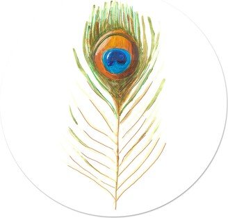 Catchii Circle Wall Sticker Peacock Feather