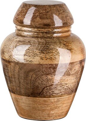 stunning & Very Special Hand Made Wooden Urn Italian Walnut Or Mango Keepsake Cremation Urn For Ashes Unique Memorial