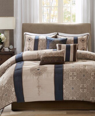 Donovan Jacquard Medallion 7-Pc. Comforter Set, Queen