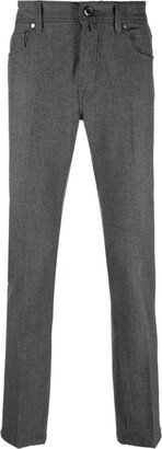 Check-Print Skinny-Leg Trousers