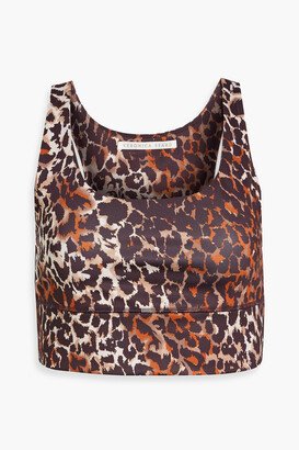 Leopard-print stretch sports bra