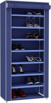 8 Tier Portable Polyester Shoe Closet, Navy