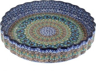 Blue Rose Pottery Blue Rose Polish Pottery Mardi Gras Torte Plate