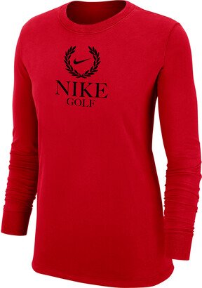 Women's Golf Long-Sleeve T-Shirt in Red