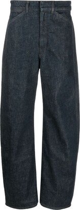 Seamless Mid-Rise Wide-Leg Jeans