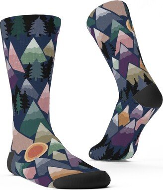 Socks: The Mountains Are Calling Custom Socks, Multicolor