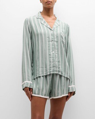 Stripe Hype Long-Sleeve & Shorts Pajama Set