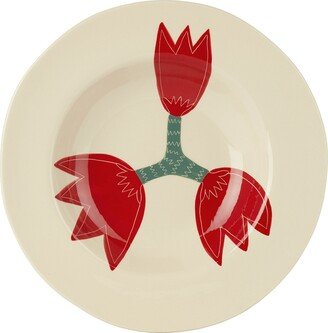 Laetitia Rouget Red & Off-White Tulip Dinner Plate