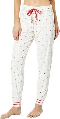 Polka Dot Heart Joggers (Ivory) Women's Pajama