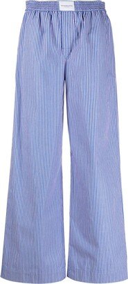 Striped Wide-Leg Pajama Trousers