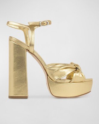 Abby Metallic Knot Platform Sandals