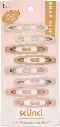 Basic New Shaped Snap Hair Clips - Neutral - 8ct