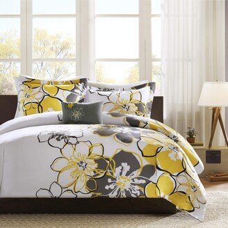 Gracie Mills Mizone Allison 3 Piece Duvet Cover Set, Yellow - Twin Xl