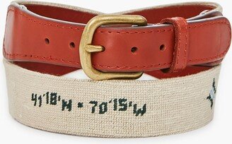 Tuckernuck Needlepoint Belt Green on Natural