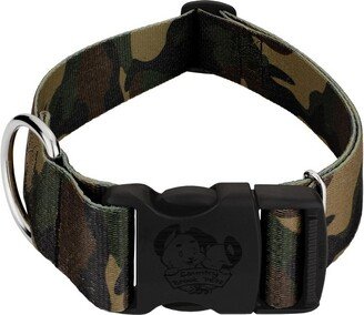 Country Brook Petz 1 1/2 Inch Deluxe Woodland Camo Dog Collar (Large)