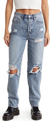 Distressed High Waist Dad Jeans