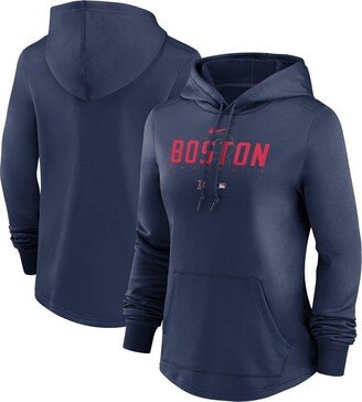 Women's Navy Boston Red Sox Authentic Collection Pregame Performance Pullover Hoodie