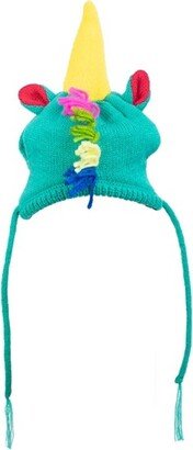 The Worthy Dog Unicorn Knit Hat - Turquoise - L