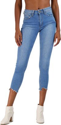 Womens High Rise Distressed Skinny Jeans