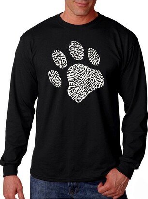 Men's Word Art Long Sleeve T-Shirt - Dog Paw