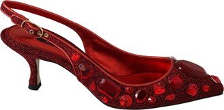 Red Crystal CHRISTMAS Slingbacks Women's Shoes