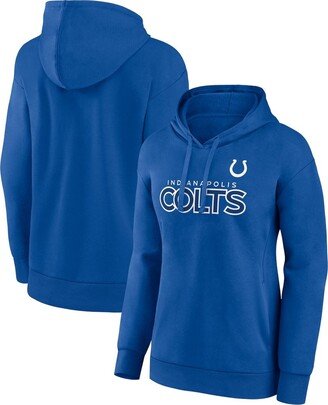 Women's Branded Royal Indianapolis Colts Iconic Cotton Fleece Checklist Pullover Hoodie