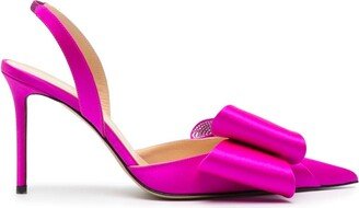 95mm Bow-Detail Slingback Pumps