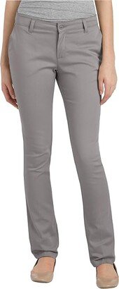 Juniors Plus Size Stretch Straight Leg Pant (Silver/Gray) Women's Jumpsuit & Rompers One Piece