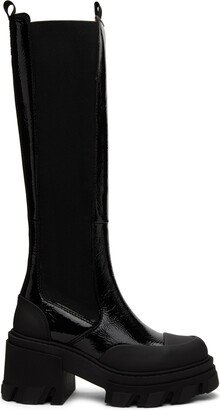 Black Glossy Chelsea Boots