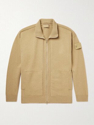 Ghost Logo-Appliquéd Ribbed Wool Zip-Up Cardigan