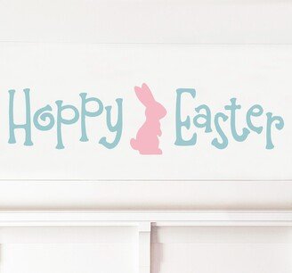 Hoppy Easter With Bunny Decal Vinyl Lettering Wall Decals Vinyl Sticker Spring Self Adhesive Peel & Stick