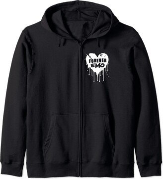 Same Old Emo Forever Emo. For Elder Emo Fans. Alternative Scene Emo Heart Zip Hoodie