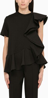 Black T-shirt with ruffles