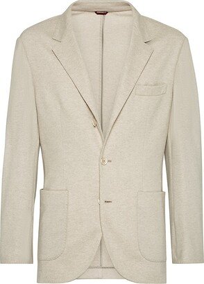 Cashmere Jersey Blazer With Patch Pockets