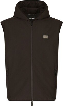 Logo-Plaque Hooded Gilet