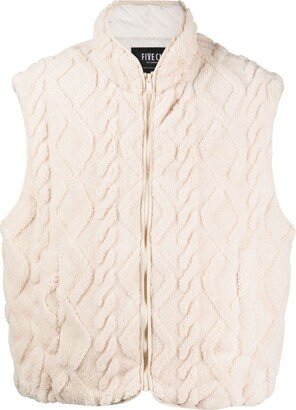 Chenille Cable-Knit Zip-Up Gilet