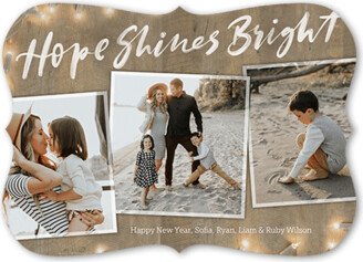 New Year's Cards: Hope Shines Bright New Year's Card, Brown, 5X7, New Year, Matte, Signature Smooth Cardstock, Bracket