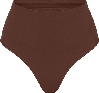 Seamless Sculpt Mid Waist Thong | Cocoa