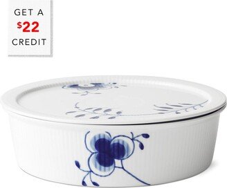 1.5Qt Blue Fluted Mega Dish With Lid With $22 Credit