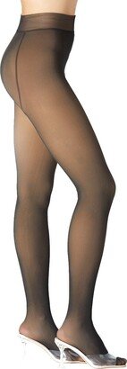 Skin Illusion Fleece Lined Mid Weight Tights - Beige/Black