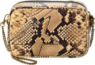 Star Mini Snake-Embossed Leather Crossbody