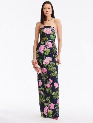 ODLR Strapless Geranium Column Gown