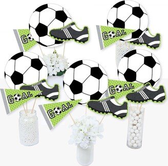 Big Dot Of Happiness Goaaal - Soccer - Baby Shower or Birthday Centerpiece Sticks Table Toppers 15 Ct